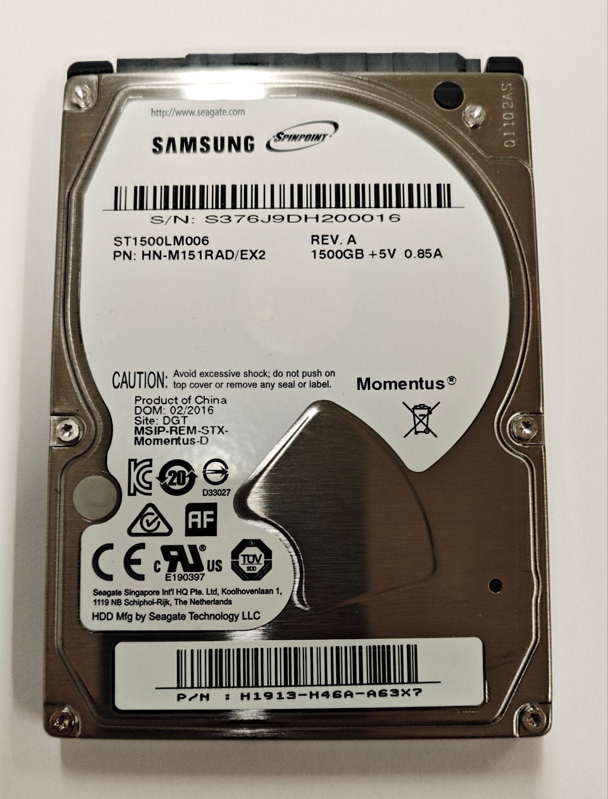 Samsung Spinpoint 1,5TB 2,5 inch HDD, Informatique & Logiciels, Disques durs, Enlèvement ou Envoi, HDD
