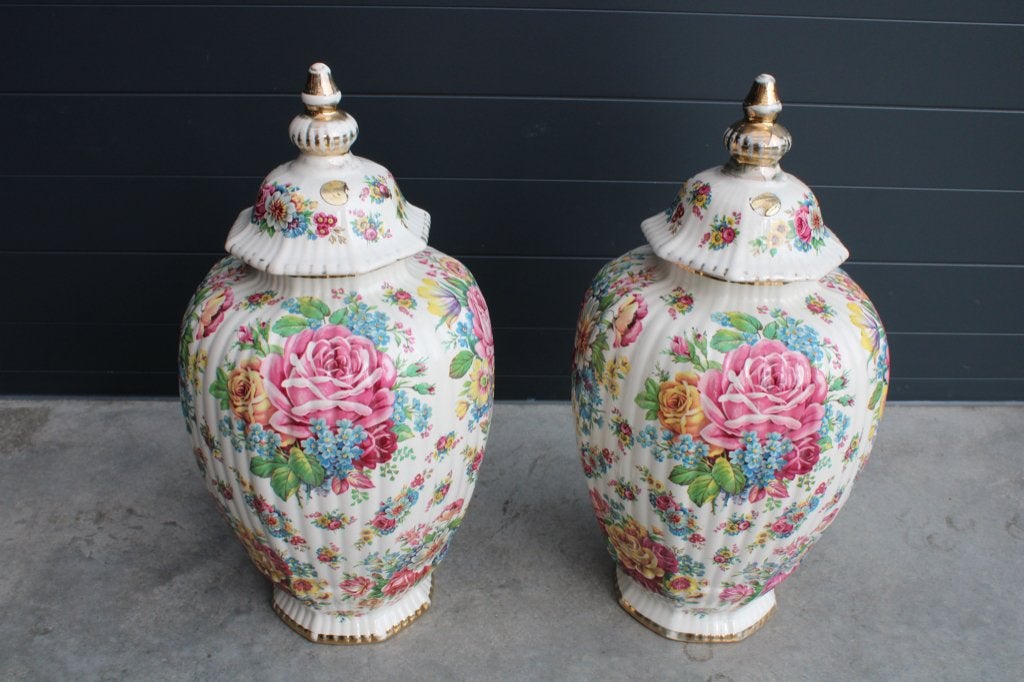 Ancien Vase Boch Keralux Frères Fleurs de saxe, Enlèvement