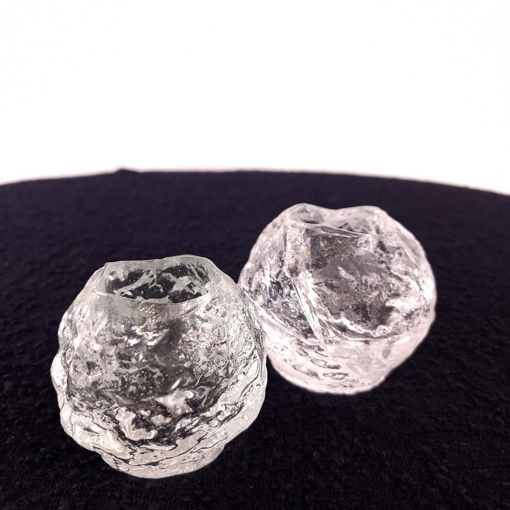 2x Vintage Kosta Boda Snowball theelichthouder Ann Wärff, Antiek en Kunst, Ophalen of Verzenden