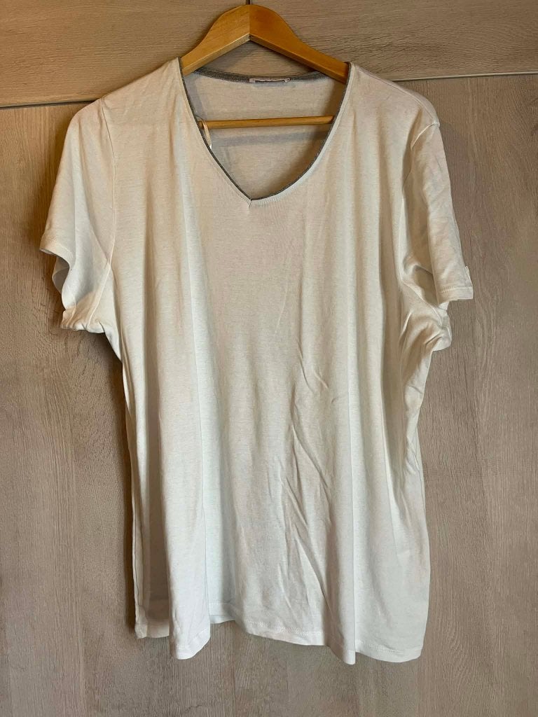 tshirt creme diane laury e5 mode 46, Kleding | Dames, Ophalen of Verzenden, Gedragen, Maat 46/48 (XL) of groter