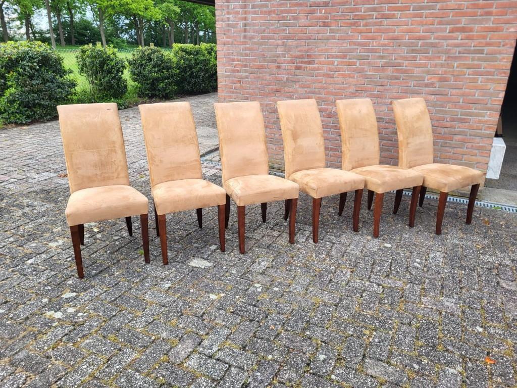 Set van 6 eetkamerstoelen / stoelen / eetstoelen, Huis en Inrichting, Ophalen of Verzenden, Gebruikt, Beige, Overige typen