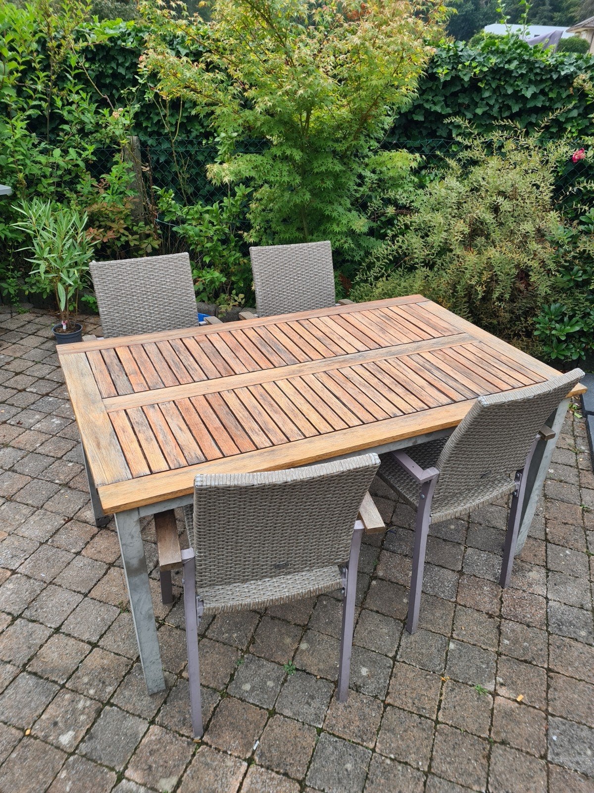 tuintafel + 4 stoelen, Tuin en Terras, Ophalen of Verzenden, Gebruikt, Loungeset