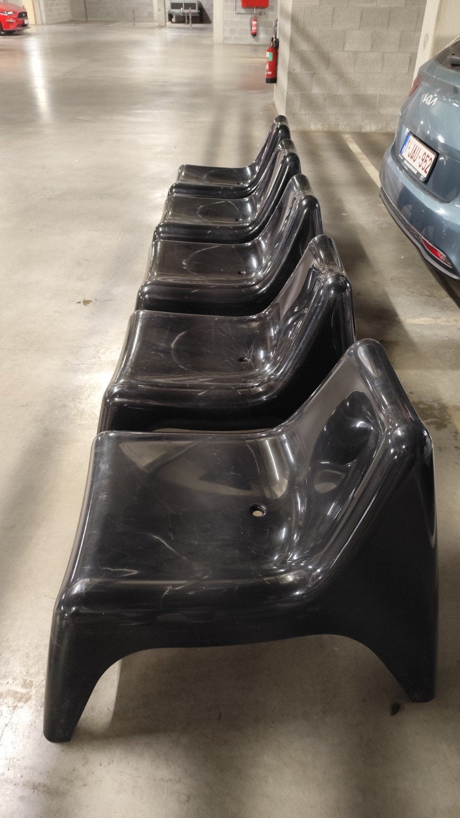 5 prachtige stevige Lounge stoelen, Ophalen, Gebruikt, Kunststof, Stapelbaar