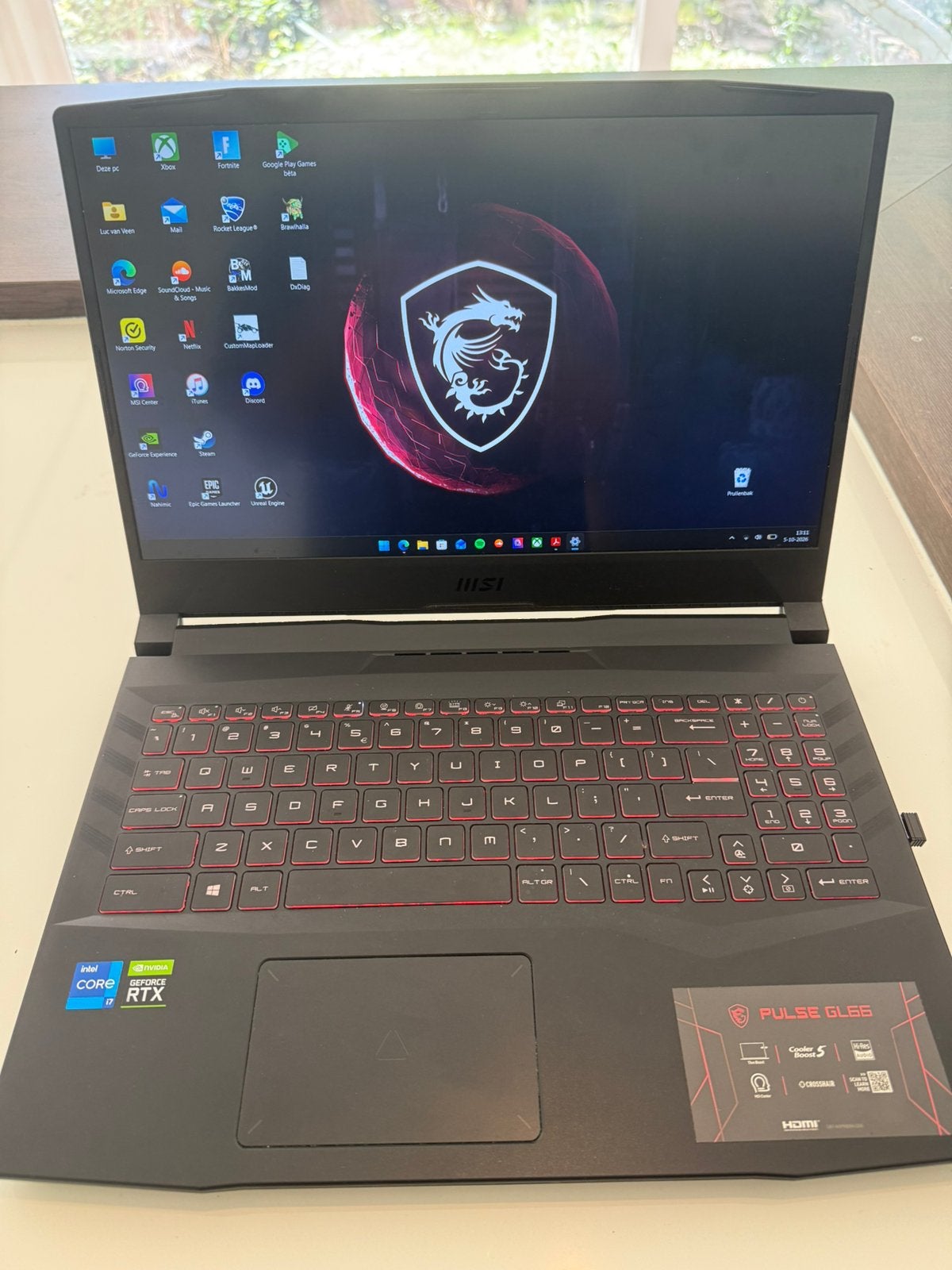 MSI gaming laptop  RTX 3060 6GB i7-11800H 16GB RAM 1TB SSD, Computers en Software, Ophalen, Zo goed als nieuw, Gaming, SSD
