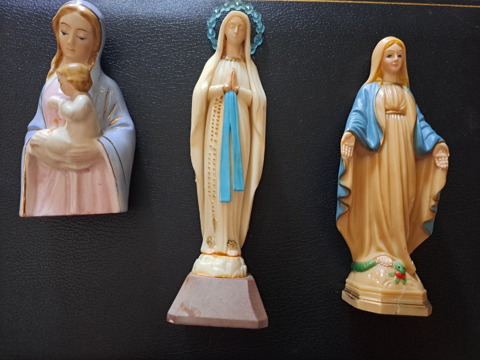 3 Maria beeldjes, Verzamelen, Ophalen of Verzenden, Gebruikt, Beeld(je), Christendom | Katholiek