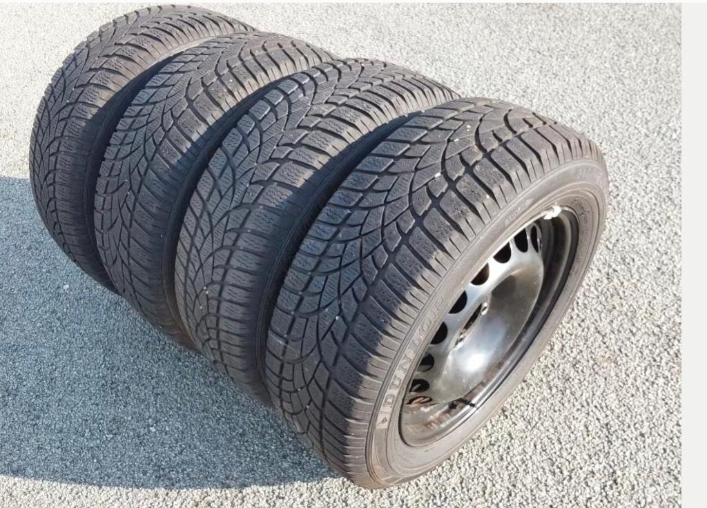 Jantes et pneus hiver 205/60-16 Audi, VW, Seat et Skoda., Pneus et Jantes, Pneus hiver, 16 pouces, 205 mm