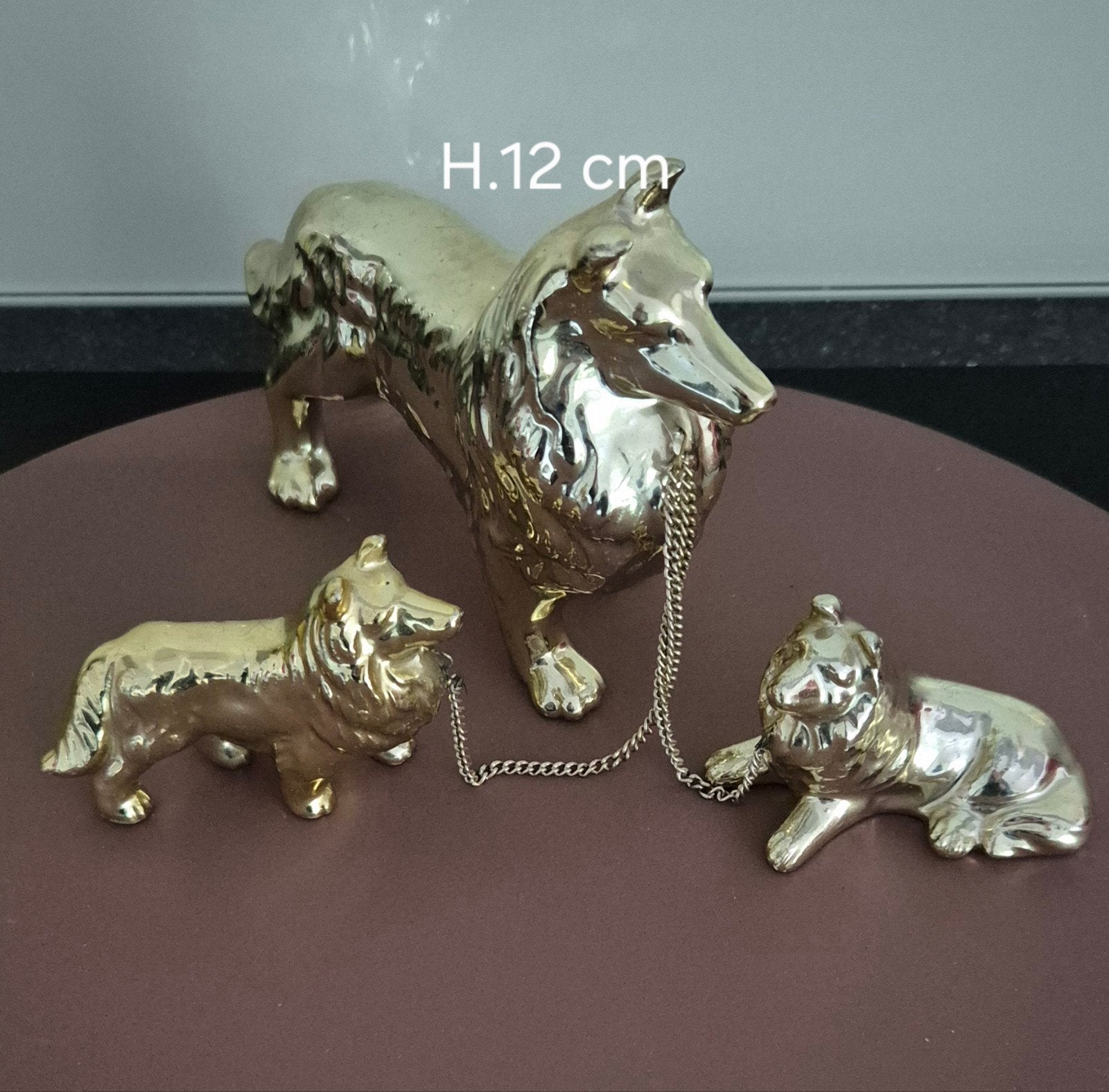 Vintage Hollywood Regency set Collie met pups jaren 60, Ophalen