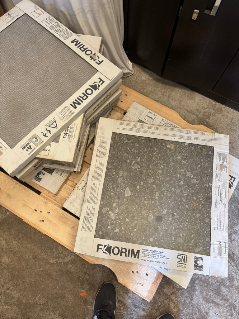 Terrazzo tegels - 60x60 - 27m², Doe-het-zelf en Bouw, Tegels, Ophalen, 60 cm of meer, 60 cm of meer, Nieuw