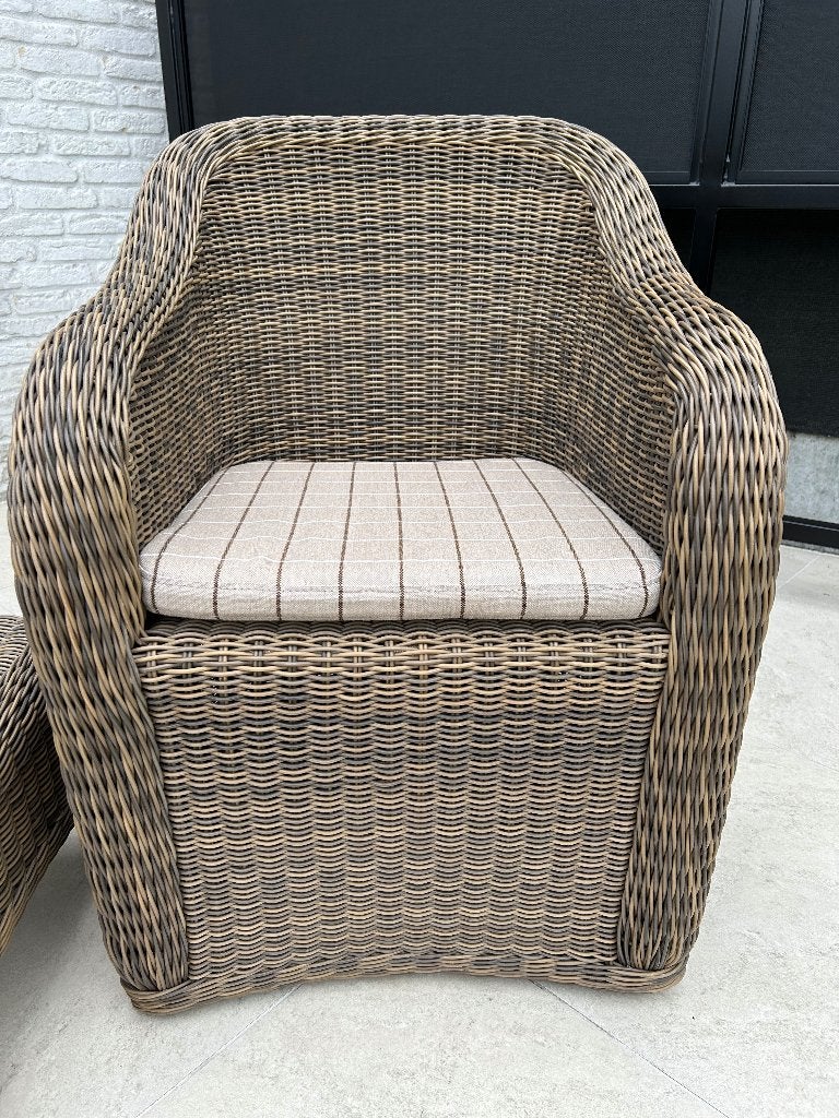 6 rieten tuinstoelen / zetels, Ophalen, Zo goed als nieuw, Overige materialen