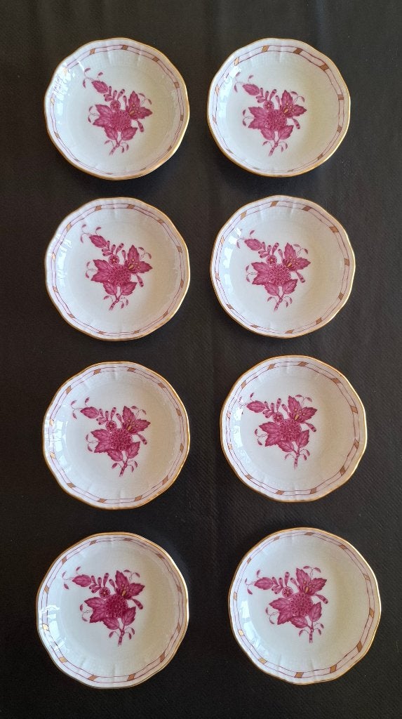 Lot de 8 coupelles - Porcelaine fine HEREND, Antiquités & Art, Enlèvement