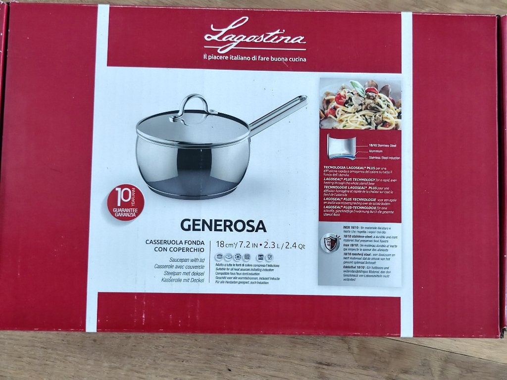 Nouvelle marmite Lagostina Generosa 18 cm, Maison & Meubles, Cuisine | Casseroles & Poêles, Neuf, Enlèvement ou Envoi, Autres marques