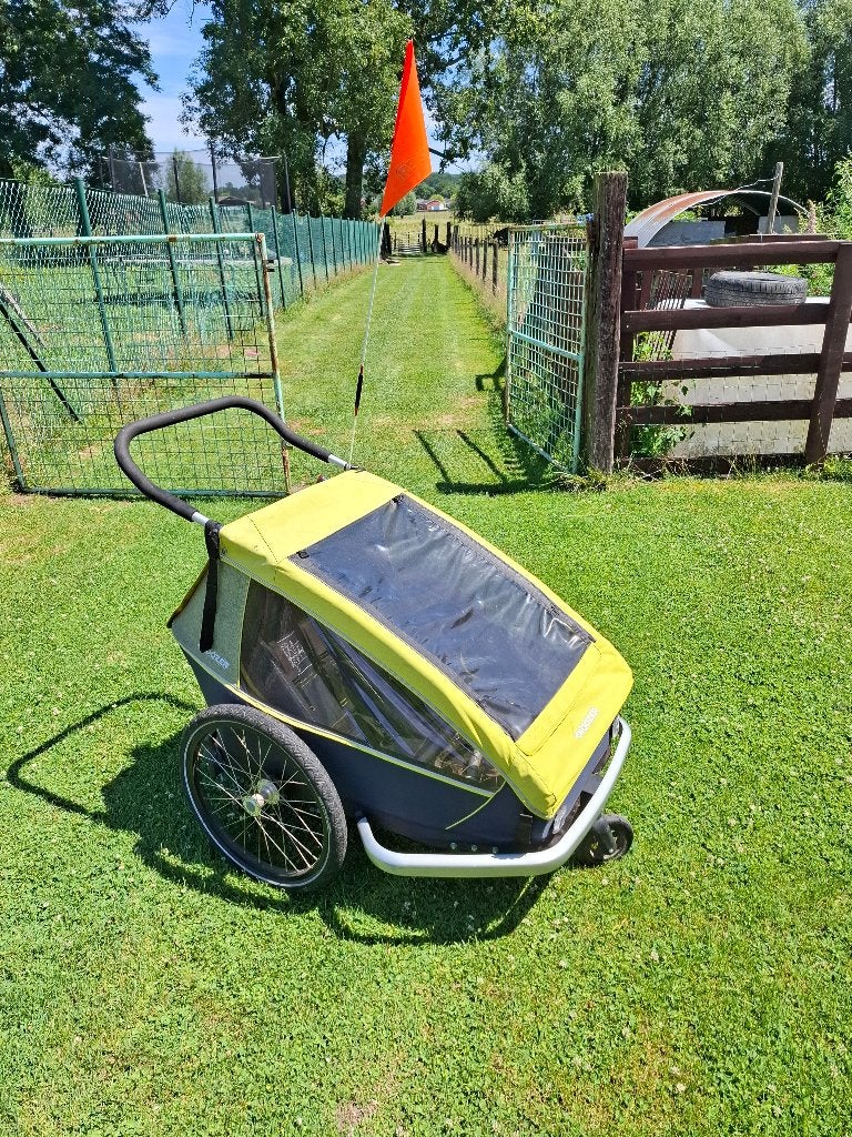 Croozer fietskar voor 2, Vélos & Vélomoteurs, Accessoires vélo | Remorques, Comme neuf, Remorque pour enfant, 40 à 60 kg, Pliable