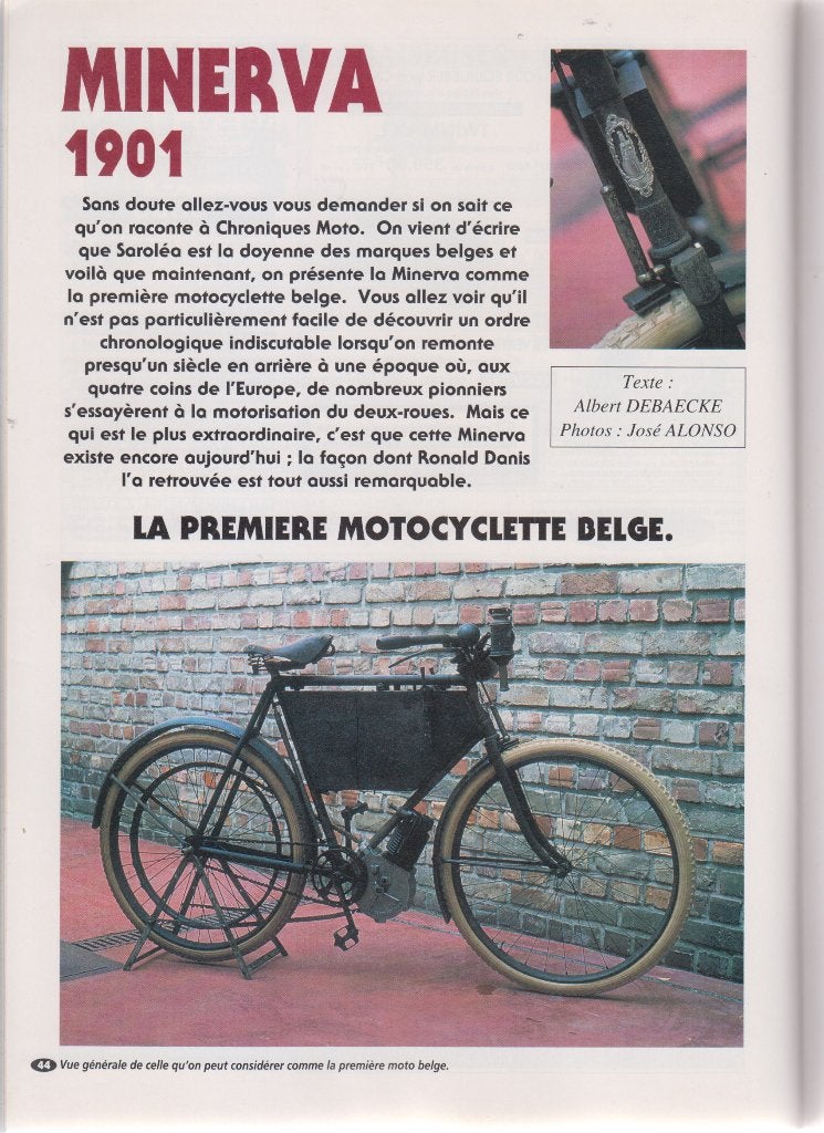 1901 Moto Minerva collection, Livres, Motos, Envoi, Utilisé