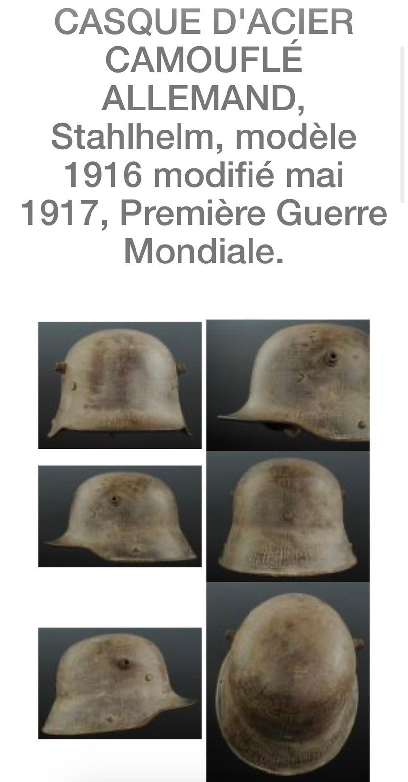 Casque de la guerre second mondiale ww1, Enlèvement, Armée de terre, Casque ou Béret