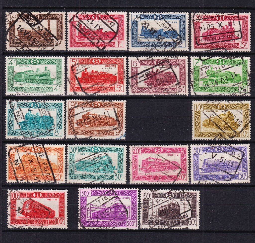 Belgique Timbres chemins de fer 1949 oblitéré, Oblitéré, Trains, Affranchi, Envoi