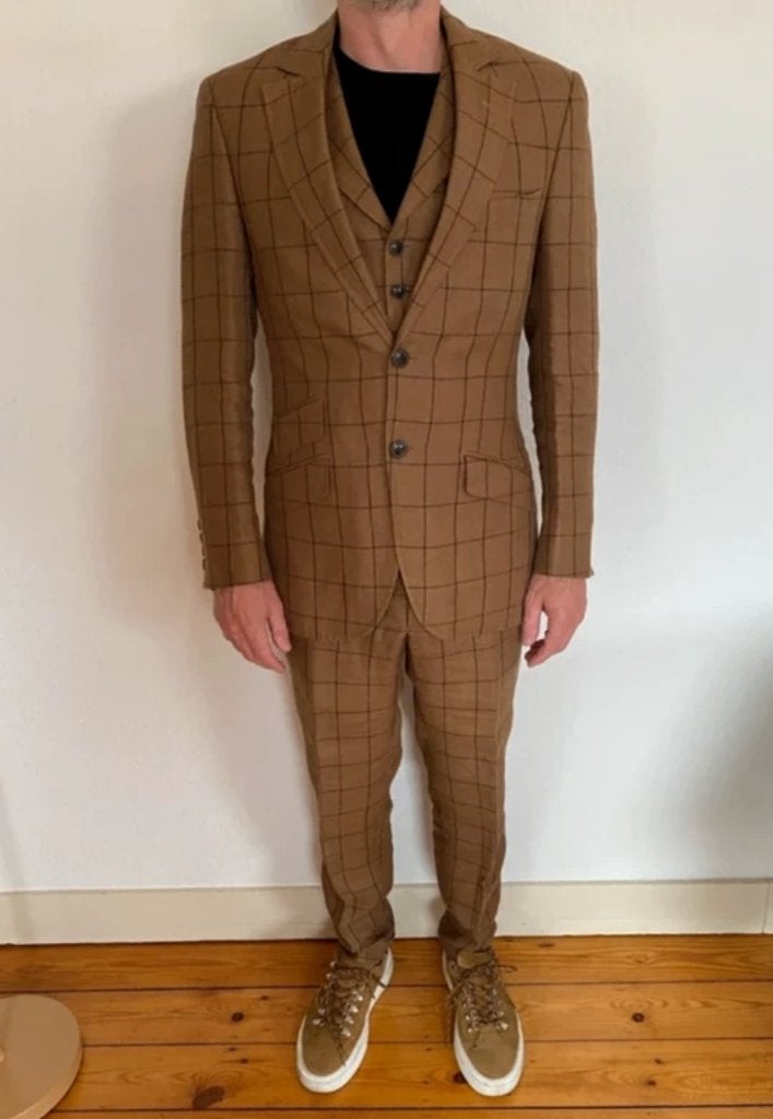 Costume 3 Pièces Wicket 100% Lin, Comme neuf, Brun, Enlèvement, Wicket