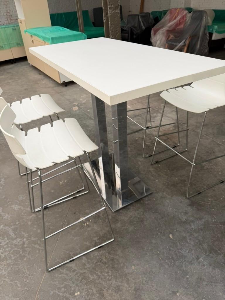 Bartafel 140 x 70 cm met krukjes - compleet, hoge kwaliteit, Huis en Inrichting, Tafels | Statafels, Gebruikt, Ophalen