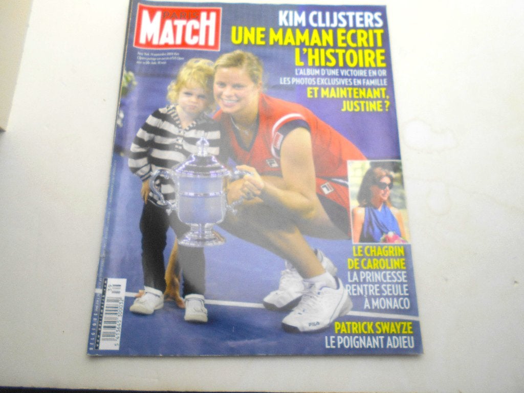 ancien Paris Match 2009 Kim Clijsters tennis, Livres, Enlèvement ou Envoi, Utilisé