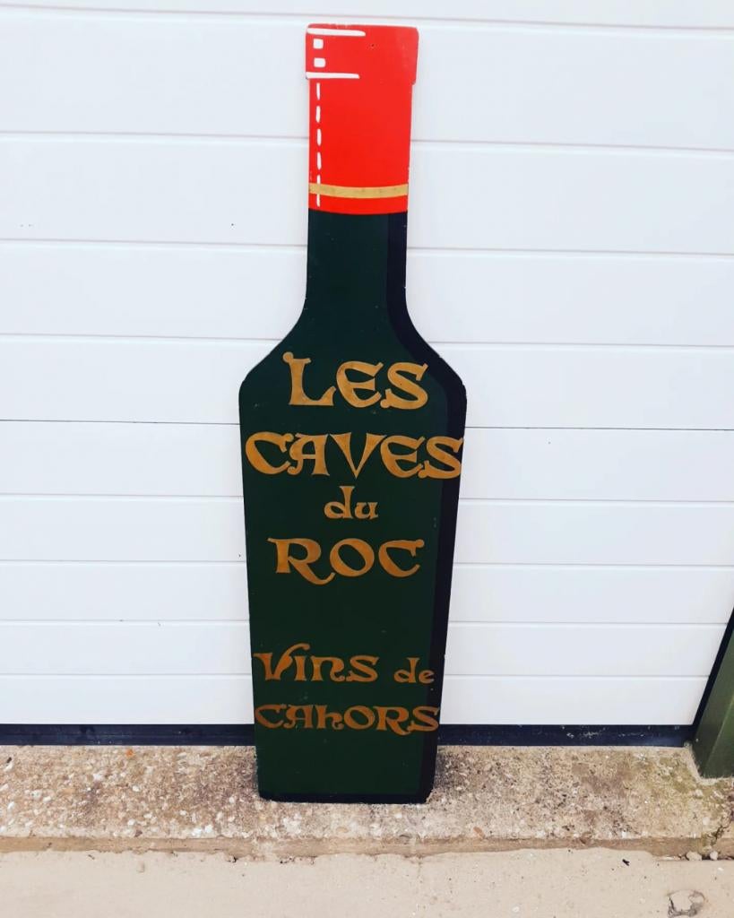 Origineel reclamebord van een wijnfles(komt uit Frankrijk)🍷, Ophalen of Verzenden, Gebruikt, Reclamebord