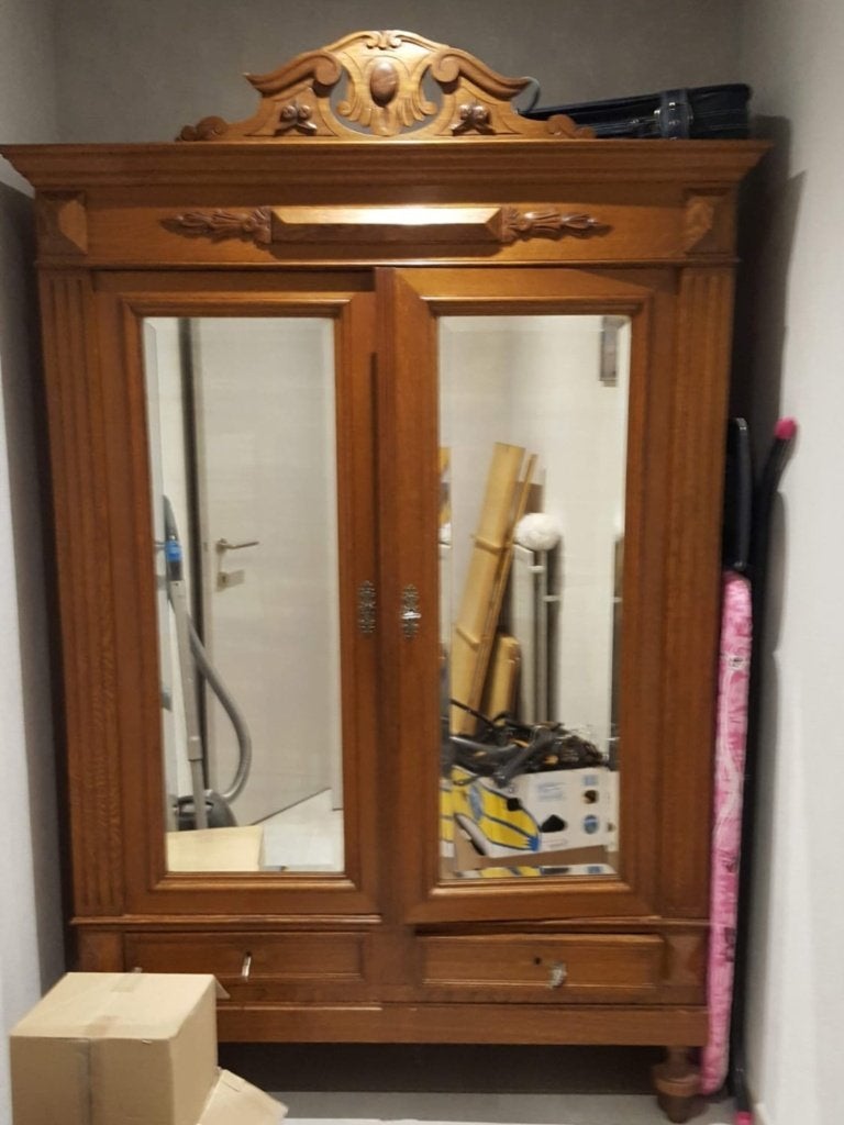 EIKEN KLEERKAST, Huis en Inrichting, Ophalen, Gebruikt, 200 cm of meer, Eikenhout
