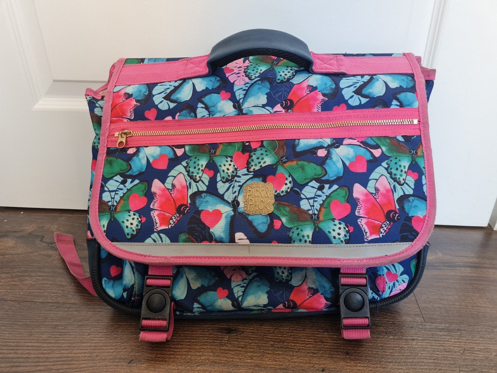 Boekentas Pick & Pack Vlinder, Ophalen, 30 tot 40 cm, Aktetas of Boekentas, Zo goed als nieuw