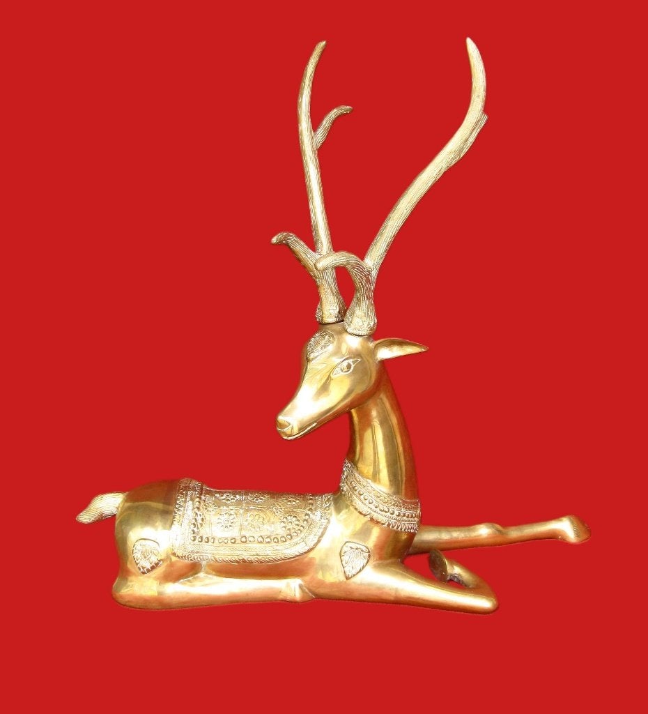 Mooi groot koperen hert periode Regency., Ophalen, Koper