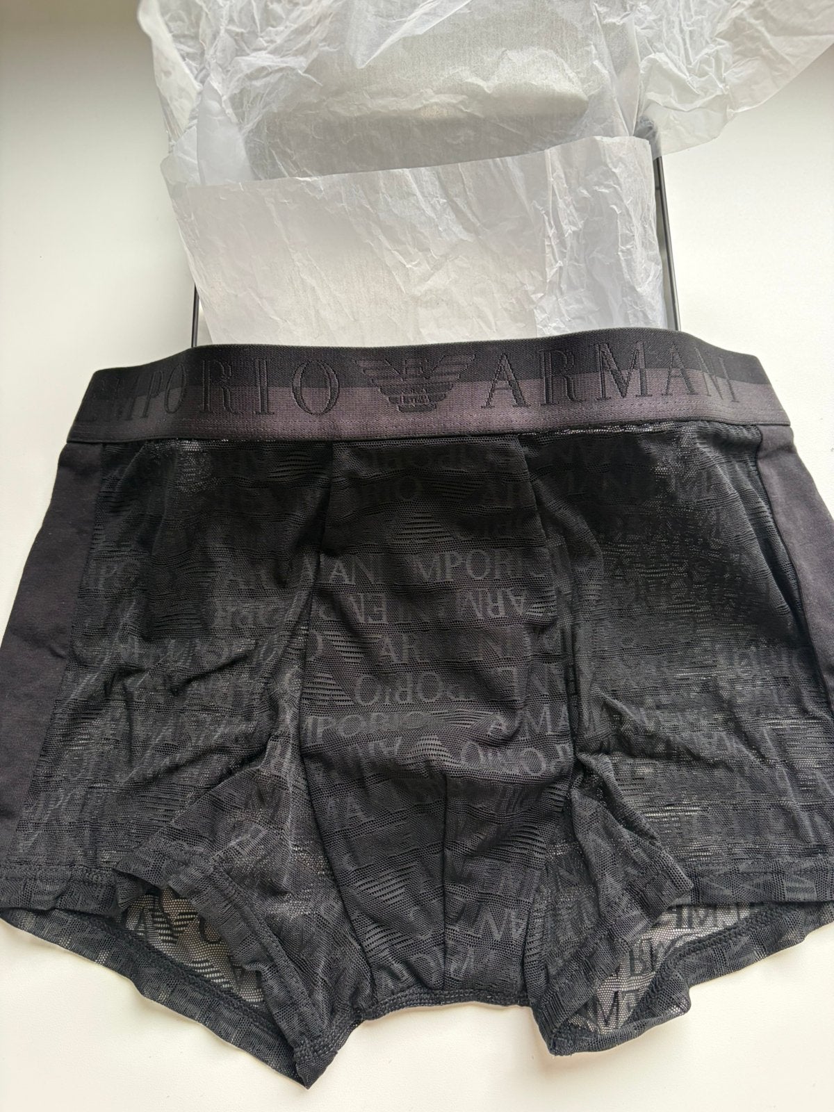 Emporio Armani Logo Mesh trunk, Kleding | Heren, Verzenden, Zwart, Boxer