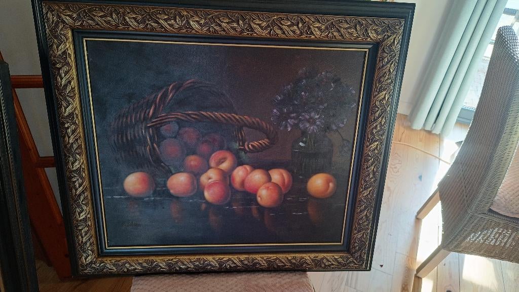 Klassiek stilleven met fruitmand, Antiek en Kunst, Kunst | Schilderijen | Klassiek, Ophalen