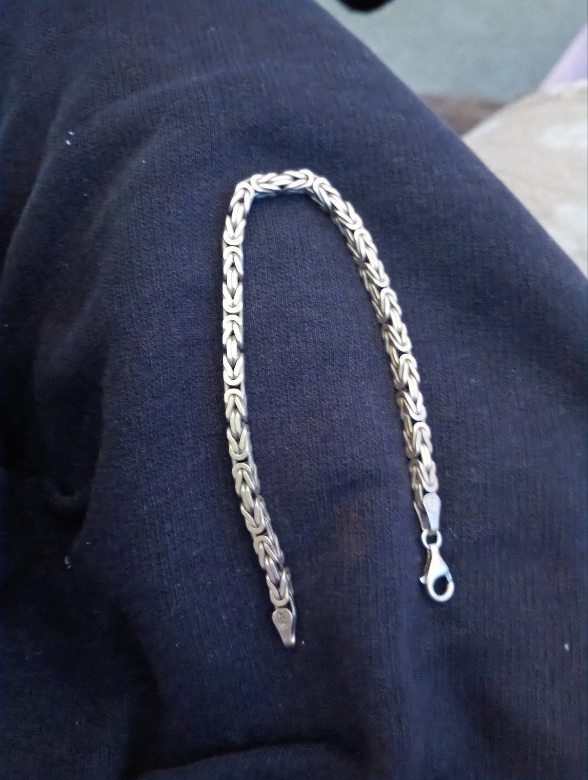 Bracelet pour roi 20,5 cm x 5 mm (925), Enlèvement ou Envoi, Comme neuf, Argent, Argent