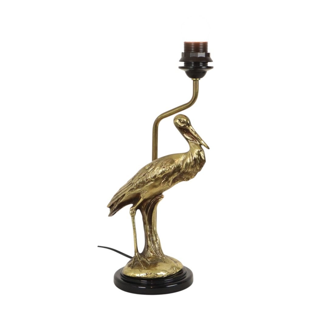 Vintage Gouden Ooievaar Lamp Hollywood Regency 40cm, Enlèvement ou Envoi