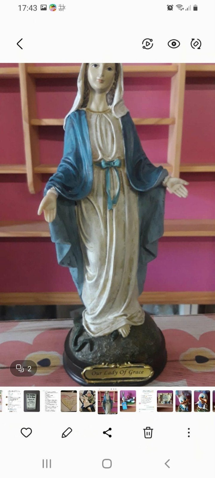 vierge marie résine, Enlèvement