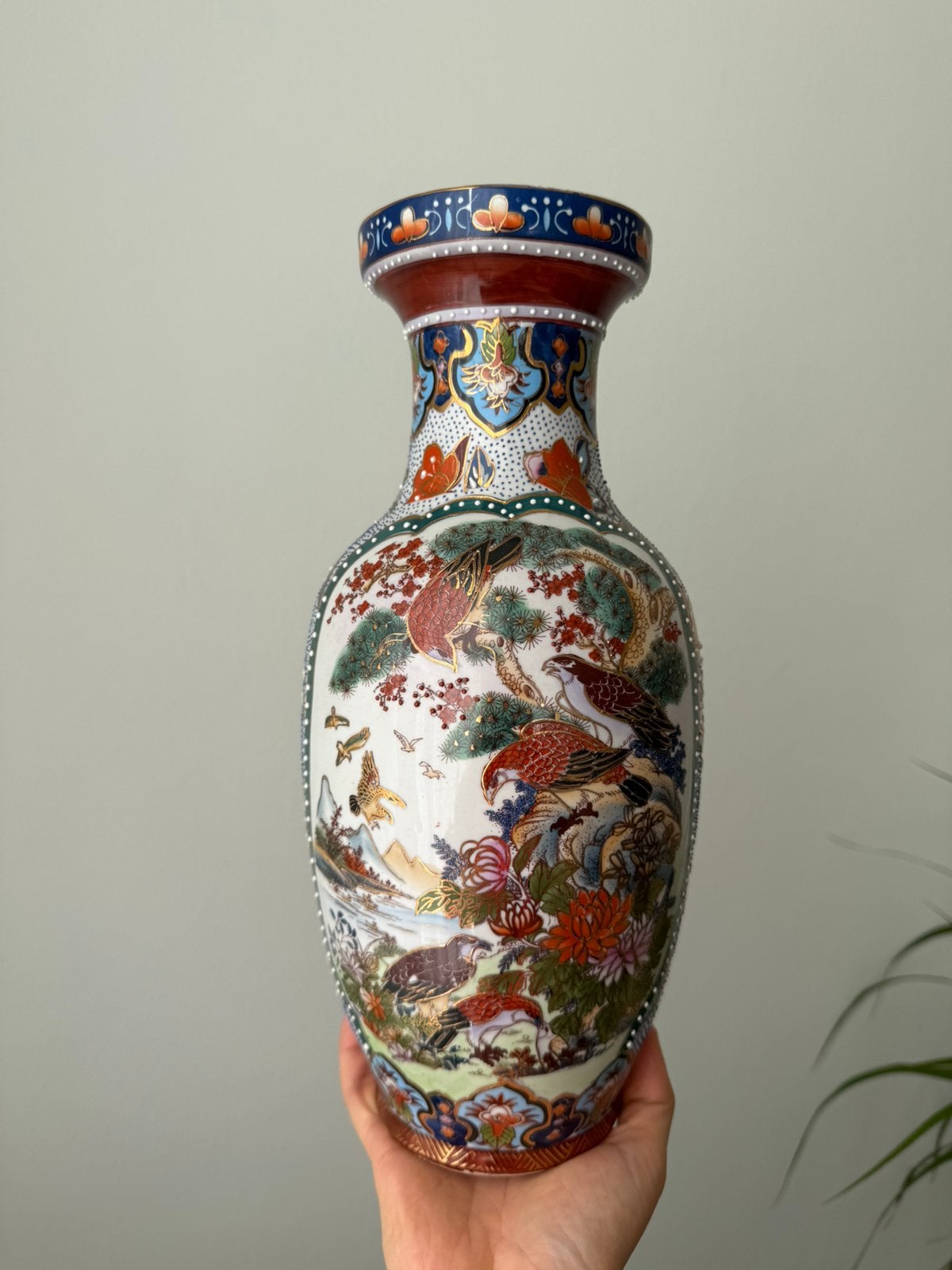 Vase vintage en porcelaine chinoise - Style Imari - 32,5 cm, Antiquités & Art, Enlèvement ou Envoi