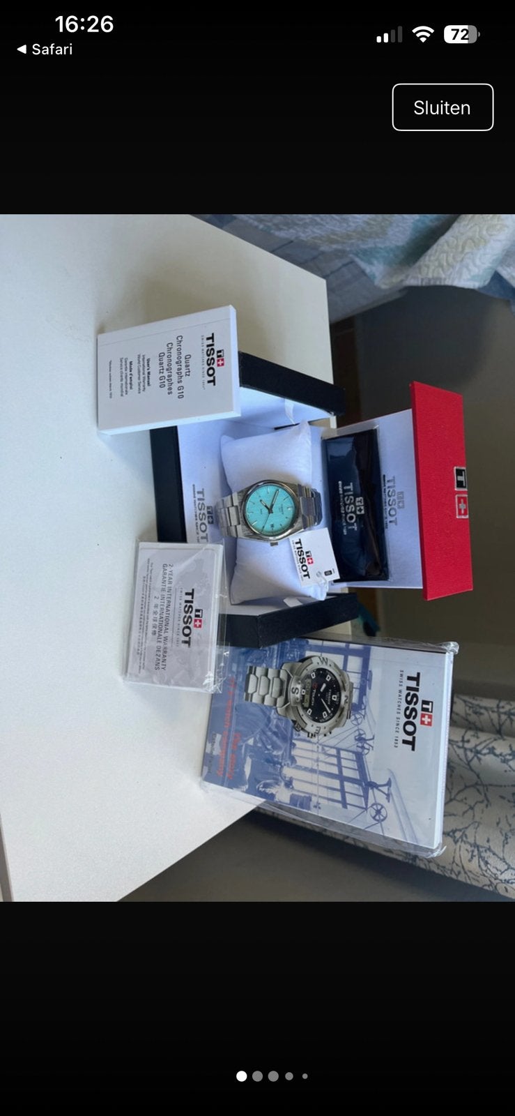 Tissot PRX Quartz 40 mm, bleu glacé/bleu Tiffany — Complet, Autres marques, Enlèvement ou Envoi, Acier, Acier