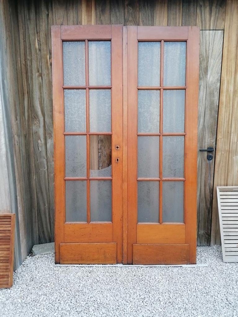 Set antieke Franse binnendeuren herenhuis, Ophalen, Gebruikt, Binnendeur, Glas