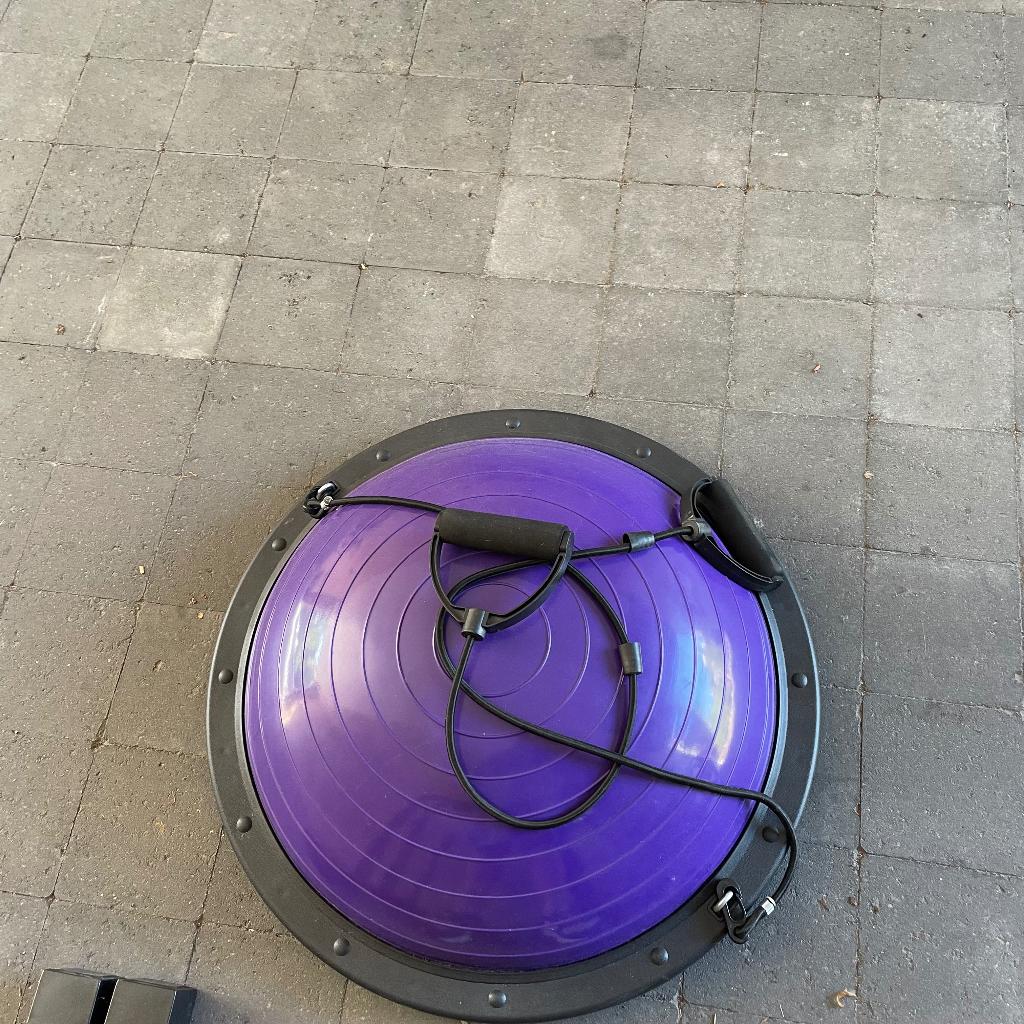 BOSU avec élastiques – fitness, gainage, équilibre, Sports & Fitness, Enlèvement, Comme neuf, Autres types