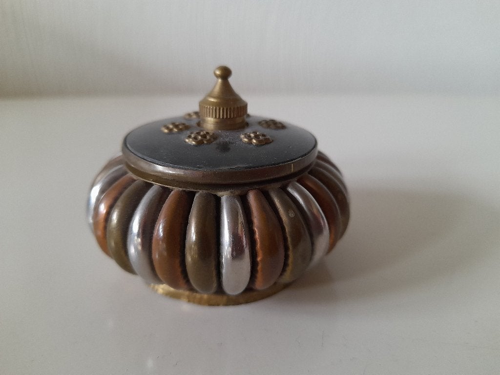 Etnische brocante - doosje in metaal,  India, Antiek en Kunst, Ophalen of Verzenden
