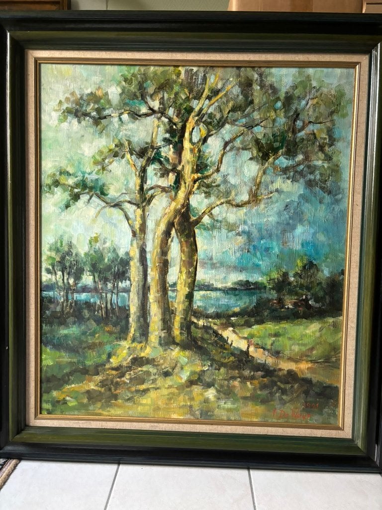 Antieke schilderij, Enlèvement, Signé, Peinture à l'huile, Toile