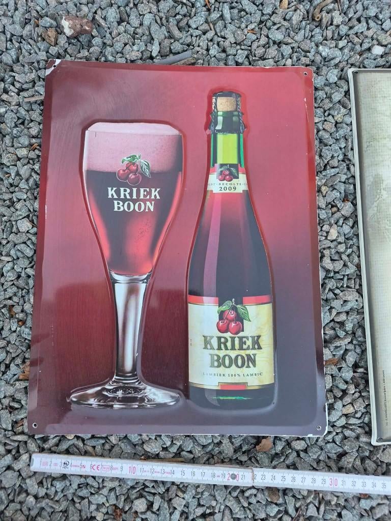 Kriek Boon metalen reclamebord, Ophalen, Zo goed als nieuw, Reclamebord, Plaat of Schild, Overige merken