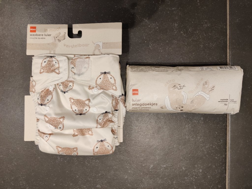 HEMA wasbare luier + inlegdoekjes (nieuw!), Enfants & Bébés, Bains & Soins, Neuf, Hema, Enlèvement