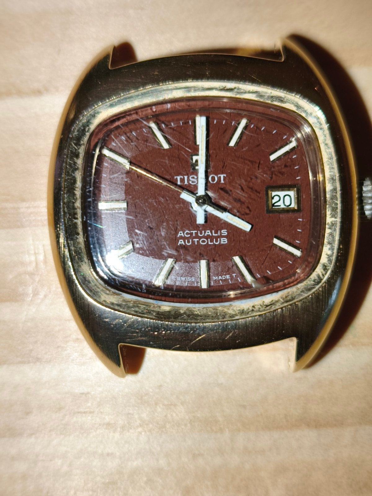 De huidige autoclub van Tissot, Handtassen en Accessoires, Horloges | Antiek, Ophalen, Staal, Tissot, Verguld