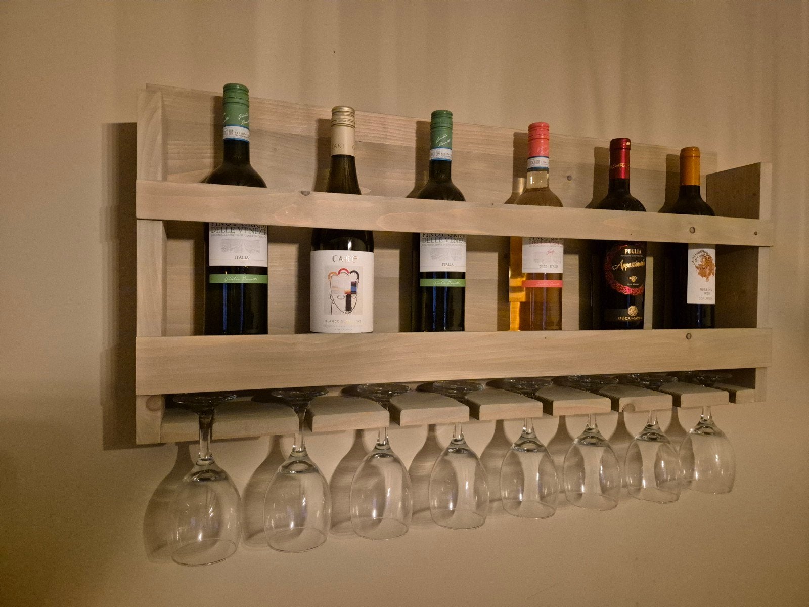 Casier à vin mural en bois, 50 – 75, Comme neuf, Enlèvement, 5 à 15 bouteilles