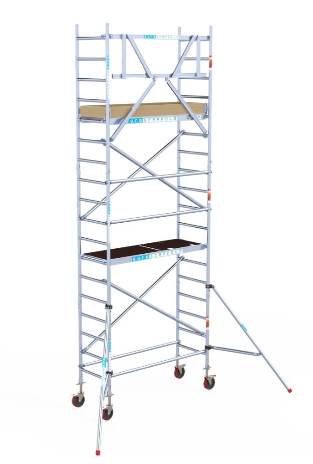 Euroscaffold aluminium rolsteiger 75x190cmx7.20m werkhoogte, Ophalen, Zo goed als nieuw, Rolsteiger of Kamersteiger, 5 meter of hoger