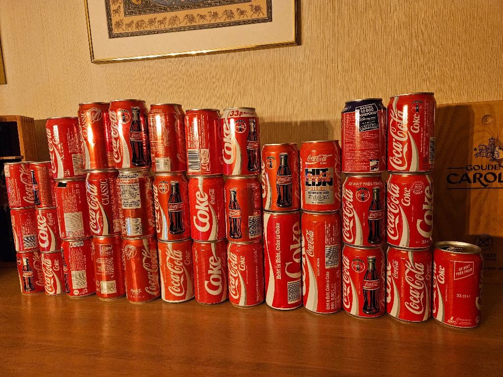 Collectie lege Coca*Cola blikjes jaren '90, Ophalen