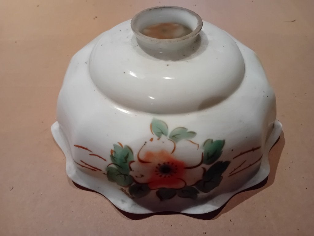 Antieke landelijke lampekap, Huis en Inrichting, Gebruikt, Meerkleurig, Glas, 22 cm