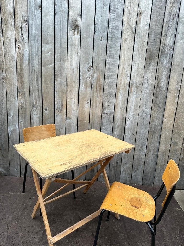 Retro houten klaptafels (50 op voorraad), Huis en Inrichting, Gebruikt, Rechthoekig model, Minder dan 100 cm, Hout
