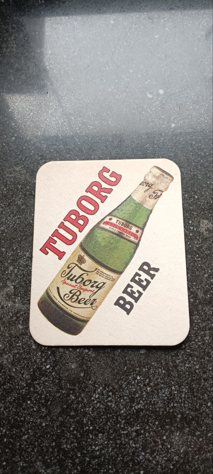 Oud bierviltje Tuborg, Verzamelen, Biermerken, Ophalen of Verzenden