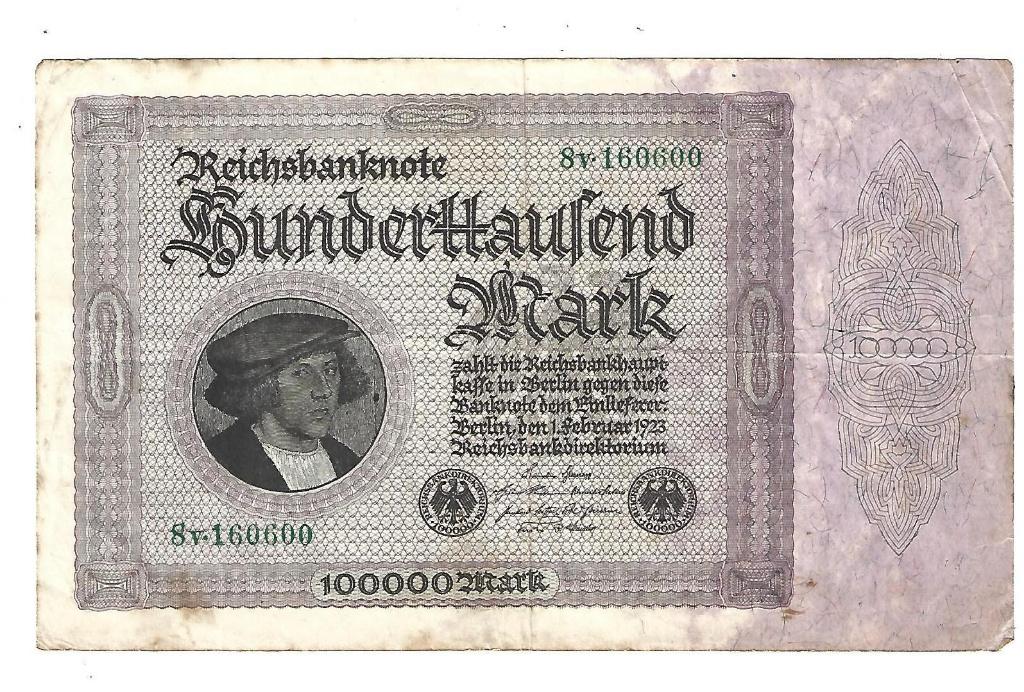 berlin 100000 mark 1/2/1923 83a, Envoi, Allemagne, Billets en vrac