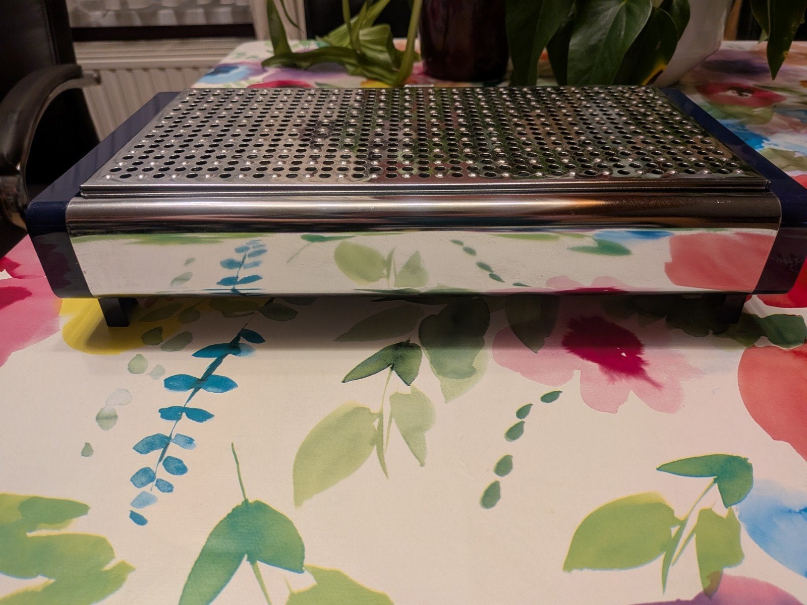 Chauffe-plat Brabantia argent violet 2 bougies avec 2 bougie, Enlèvement ou Envoi, Utilisé