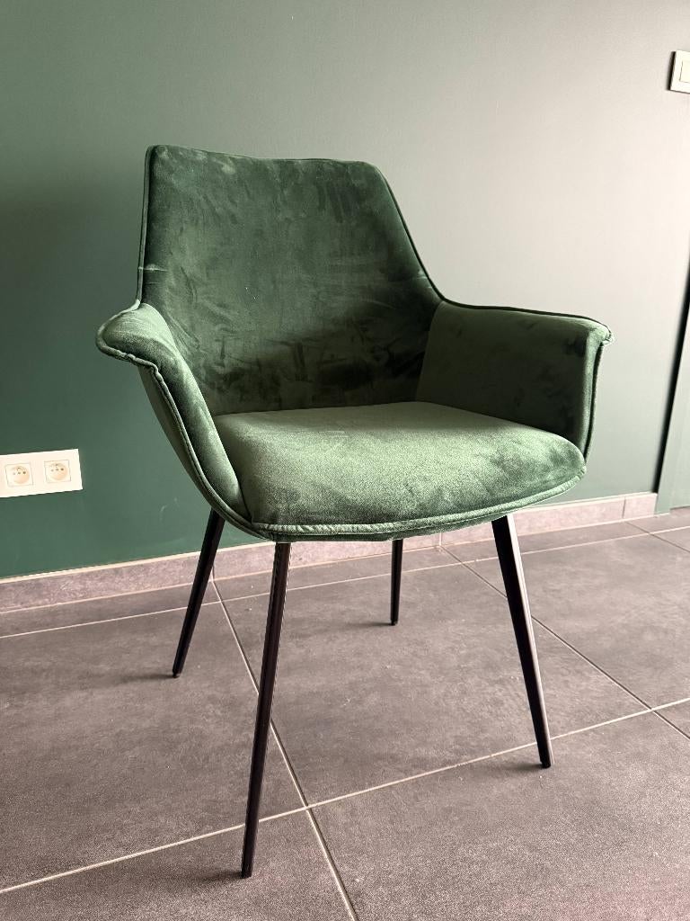 2 Prachtige stoelen fluweel groen, Huis en Inrichting, Ophalen, Overige kleuren, Nieuw, Stof