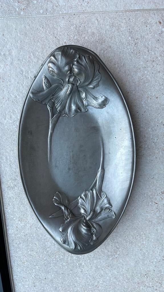 Art deco schaal tin met stempel, Antiek en Kunst, Ophalen